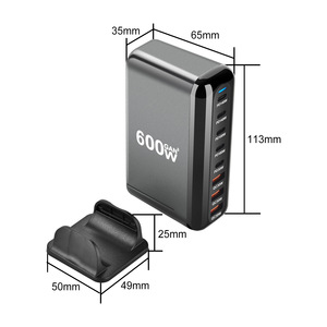 YMX-600W Gallium Nitride Charger Multi-Function Multi-Port PD Charger Desktop Charger <b>Adapter</b> - Product Image 4
