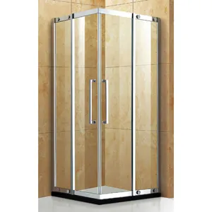 Modern Double Sliding Door Open Bathroom Shower Room With Stainless Steel Door Frame
