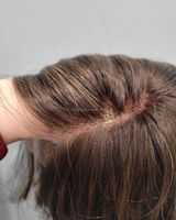 Cheveux européens vierges à cuticules alignés Perruque juive à dentelle brune avec caramel Fabricant Luxe HD Perruque frontale pour femmes Perte de cheveux