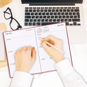 Carnet de budget quotidien 2026 en anglais A5 à spirale pour planification, enregistrement de travail et gestion du temps - Product Image 4