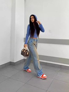 Jeans pour femmes Denim Jeans Pantalon Multi-Bag Design Poches à la taille amples Multi-dimensionnel Cross-Border Boyfriend Casual - Product Image 5