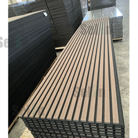 Panneaux muraux acoustiques en bois, décoration intérieure, panneaux muraux absorbants le son en polyester solide, en stock