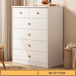 <span class=keywords><strong>Commode</strong></span> Autonome <span class=keywords><strong>Design</strong></span> Moderne pour Chambre, Meuble de Rangement en Bois Massif avec Tiroirs, Blanc - Product Image 3