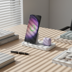 Station de charge 2-en-1 pour téléphones et écouteurs avec interface Type-C, support de bureau pour Samsung uniquement, compatible iPhone 17/16/15 - Product Image 2