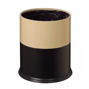 Cylindrical Waste Bin Stainless Steel Colorful Indoor Hotel Bathroom Trash Can Set - Product Image 4