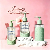 Nouvelle bouteille en plastique vide PET 350ml 400ml 500ml, pour shampoing, gel douche, après-shampoing et autres cosmétiques, avec pompe à lotion