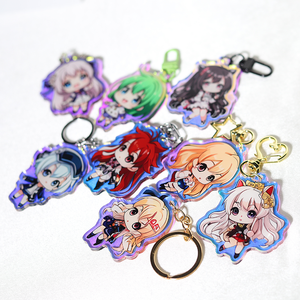 Porte-clés en acrylique transparent avec impression UV personnalisée, photo numérique, paillettes holographiques, époxy - Product Image 2