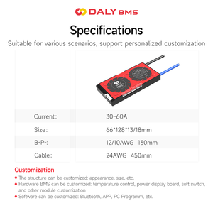 Système de gestion de batterie (BMS) Daly Smart LIFEOP4 pour batteries Li-Ion 18650 LFP de véhicules, 48V 14S 15S 30A 40A 50A 60A - Product Image 4