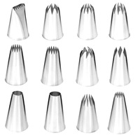 Edelstahl Spritztüllen-Set Kuchen-Creme-Dekorationsdüsen Backwerkzeug für Kuchendekoration