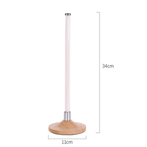 Lámpara de mesa LED de diseño moderno nórdico, Base de madera ligera recta de lujo, 360 grados para iluminación de trabajo de oficina, lectura, uso en interiores - Product Image 3