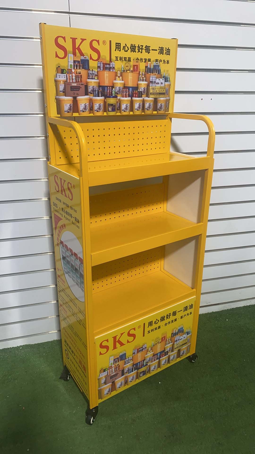 Apache Auto Maintenance Oil Display Stand 3 Tier Metal Display Racks for 4S Car Sale Shop — view 2