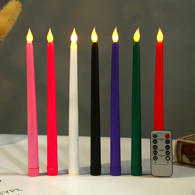 Wholesale Plastic Flameless & Led Candles Light Conical Battery Candle Flameless 3d Wick Flameless Led Candle With Moving Flame
