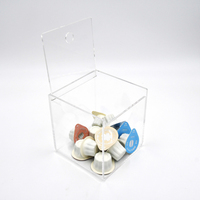Transparenter Acryl Faltbarer Quadratischer Moderner Kaffeekapsel-Aufbewahrungswürfel Hochwertige Organizer-Box für Cafés und Büros