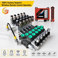 Vanne monobloc électro-hydraulique DCV40 à 5 bobines avec télécommande sans fil pour chariot élévateur, chargeuse et équipement sanitaire