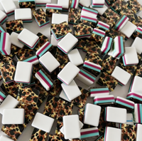 Fichas de Mahjong Americanas de Lujo con Patrón de Leopardo de Cristal, Duraderas y Portátiles, de Cuatro Colores, para Juegos de Casino en Interiores/Exteriores