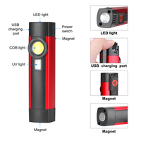Mini Multi-Fonction De Poche Entretien Cob Stylo Clip Uv Détection Aimant Usb Rechargeable Abs Torches Lampe De Poche Led Travail Lumière