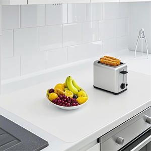 Tapis de protection en silicone pour plan de travail de cuisine, gris semi-transparent, isolant thermique, imperméable, antidérapant, découpable, résistant au four - Product Image 1