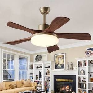 <span class=keywords><strong>Ventilador</strong></span> <span class=keywords><strong>de</strong></span> <span class=keywords><strong>Techo</strong></span> Retro con Luz en Madera <span class=keywords><strong>de</strong></span> Nogal Antiguo y Madera Maciza, Iluminación <span class=keywords><strong>de</strong></span> Espectro Completo para Comedor/Dormitorio/Estudio - Product Image 5