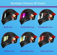 Casque de moto intégral haut de gamme en usine en Fiber de carbone double lentille Big Tail Quick Release Crash Racing DOT Approved All