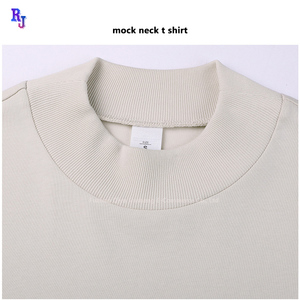 En blanco 100% algodón cuello simulado 280GSM peso pesado Boxy Oversize gráfico personalizado camiseta DTG/DTF impresión hombro caído hombres <span class=keywords><strong>ropa</strong></span> - Product Image 2