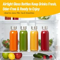 Gobelet en verre borosilicate résistant à la chaleur avec couvercle, transparent, réutilisable, pour café glacé, smoothie, jus