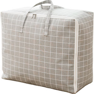Sacs de couette en coton et lin imprimés Sacs de rangement pour couvertures et couettes avec fermetures à glissière et poignées renforcées Sacs fourre-tout pour <span class=keywords><strong>movin</strong></span> - Product Image 1