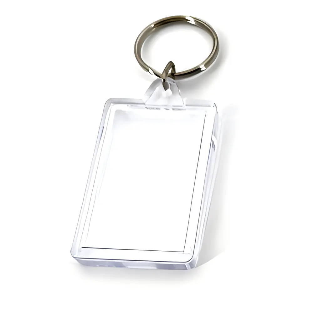 Doppelseitiger leerer Bild-Acryl-Schlüssel bund Personal isierter Foto-Schlüssel anhänger mit geteiltem Ring zum Einsetzen von 3,5 cm x 5,0 cm Foto