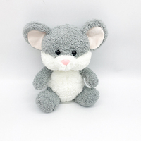 Peluche personnalisée en forme de souris, adorable animal en peluche gris avec logo brodé, cadeau personnalisé pour bébé, OEM ODM