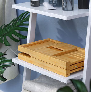 Plateau de bain extensible de luxe en bambou réglable avec <span class=keywords><strong>porte</strong></span>-livres et <span class=keywords><strong>porte</strong></span>-vin amovibles, accessoire de spa à domicile pour salle de bain - Product Image 5
