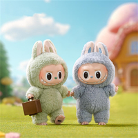 Authentique Popmart Original les monstres jouets en peluche ont un siège porte-clés boîtes mystères personnalisées conception confirmée poupée Labubu HEHE