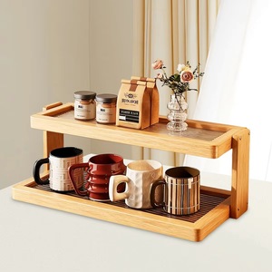 Modern bamboo three-layer multi-functional portable spice <b>rack</b> <b>kitchen</b> countertop organizer - Product Image 4