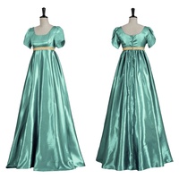 Robe de soirée vintage en satin de style romantique de la période de la Régence, costume de cosplay, robe médiévale victorienne à taille haute, style Jane Austen, XS-3XL