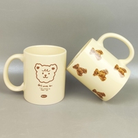 Couleur beige à la mode 330ml 11oz ours tasse à café en céramique pour cadeau d'anniversaire