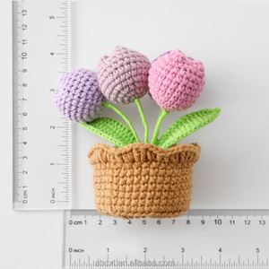 กระถางดอกทิวลิปโครเชต์ทำมือสำหรับตกแต่งบ้าน - Product Image 6