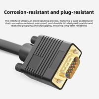 Cable VGA Macho-Macho al por Mayor de Fábrica, Trenzado de PVC con Lámina, Conductor de Cobre Libre de Oxígeno, Conexión PC a TV/Monitor, Longitudes de 3m/10m