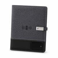 Carnet de notes professionnel A5 avec recharge sans fil, lampe de lecture LED, emplacement pour carte intelligente, logo personnalisé, cadeau d'entreprise, 100 feuilles