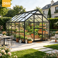 Serre de jardin populaire de 8 à 10 pieds avec panneaux en PP, serre extérieure en polycarbonate avec structure en aluminium pour la culture des fleurs