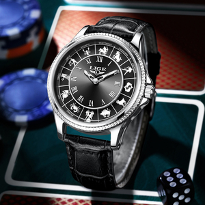 <span class=keywords><strong>Montre</strong></span> pour homme LIGE LG89273, 12 constellations du zodiaque, <span class=keywords><strong>montre</strong></span> astronomique, chiffres romains, aiguille lumineuse, bracelet en cuir, cadeau - Product Image 2