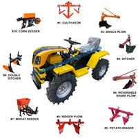 Mini tracteur agricole 4x4 18HP avec moteur Kubota, boîte de vitesses et transmission par engrenages, pas cher