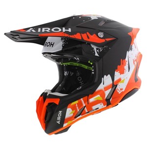 Casco Airoh Twist 3 para Motocross, Negro Naranja Mate S, Casco Todoterreno - Product Image 1