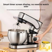 Promotion : Batteur sur socle 6-en-1 2000W 10L, moteur en acier inoxydable, entièrement automatique, pour mélanger la pâte et le lait, usage domestique/commercial, 220V-50Hz