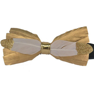 <span class=keywords><strong>Noeud</strong></span> <span class=keywords><strong>papillon</strong></span> en plumes d'<span class=keywords><strong>or</strong></span> pour hommes, bon marché, quantité minimale de commande bas pour mariage - Product Image 6