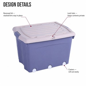 <span class=keywords><strong>Contenedores</strong></span> <span class=keywords><strong>Apilables</strong></span> de Plástico Azul Rubbermaid <span class=keywords><strong>para</strong></span> <span class=keywords><strong>Reciclaje</strong></span>, 14 Galones, <span class=keywords><strong>para</strong></span> Organización de Garaje y Cocina - Product Image 3