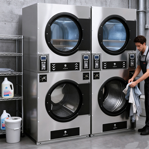 15kg Industrial Laundry Equipment Commercial Laundry Washing Machine and Dryers Coin Operated Stack Dryer 15kg Laundry Eq - Product Image 4