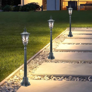 Lampe de jardin LED extérieure IP65 étanche, alimentée par courant alternatif, éclairage paysager à intensité variable avec capteur de lumière, luminaire en aluminium - Product Image 5