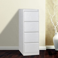 Armoire de classement en acier blanc à quatre tiroirs, moderne, grande capacité, sécurisée et élégante