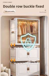 Armoire Moderne en Plastique pour Rangement de Vêtements, Meuble Organiseur pour Chambre à Coucher, Usage Général - Product Image 5