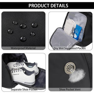 Bolsa de lona impermeable personalizada de 45L, <span class=keywords><strong>60L</strong></span>, 90L, para hombre, ropa, Yoga, gimnasio, viajes, deporte, con zapatos, mochila de hombro espacial - Product Image 4