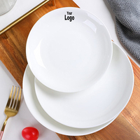 Assiettes à dîner en porcelaine céramique émaillée blanche avec logo personnalisé Assiettes alimentaires pour restaurants de Chine Impression de décalcomanies Plat à utiliser pour les fêtes à domicile