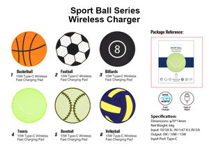 Regalo a forma di Regalo Rotondo Caricabatterie Senza Fili da Calcio 10W 15W Cellulare Portatile Ricarica Veloce Pad Caricatore Senza Fili per iPhone - Product Image 6